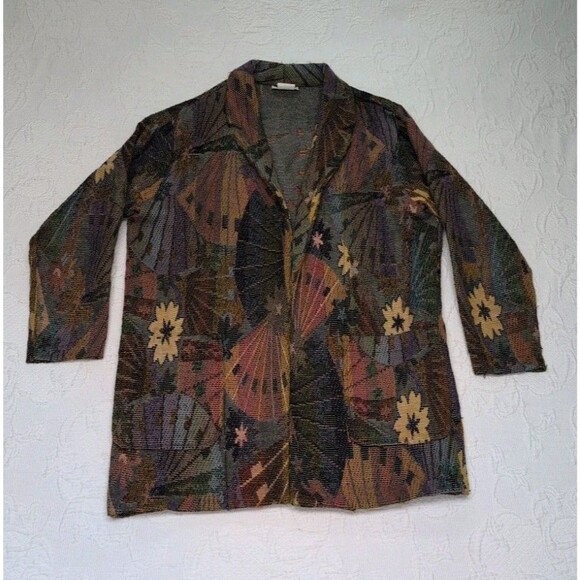 Vintage Sun n Sand Velvet Quilted Jacket Blazer Womens S Artsy Floral Boho - Picture 1 of 7